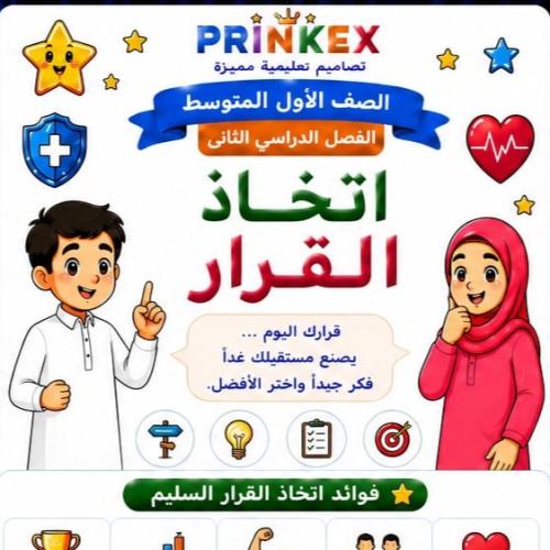 مطوية اتخاذ القرار مادة مهارات حياتية واسرية الصف...