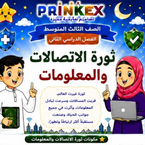 مطوية ثورة الاتصالات والمعلومات مادة لغتي الصف الث...