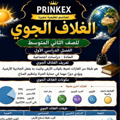 مطوية الغلاف الجوي مادة دراسات اجتماعية الصف الثان...