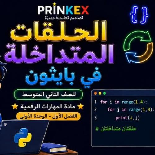 مطوية الحلقات المتداخلة في بايثون مادة مهارات رقمي...