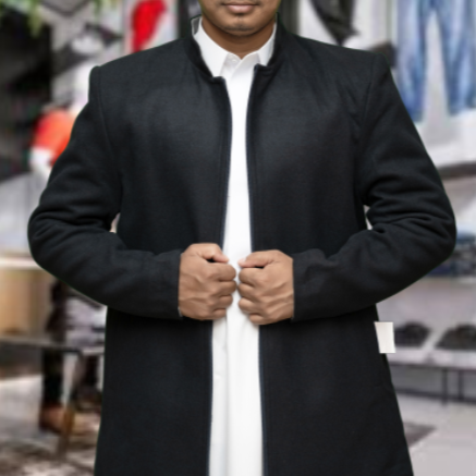 جاكيت رمادي مع الاسود دبل فيس