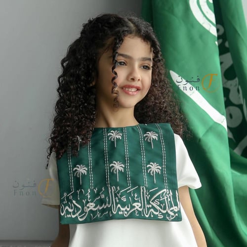 فستان بناتي اليوم الوطني مع شال-متجرفنون