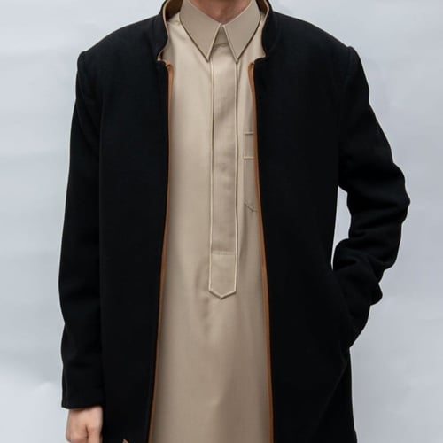 جاكيت جملي مع الأسود دبل فيس