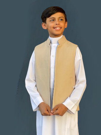 سديري اطفال جوخ اسود مع بيج