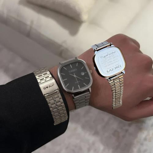 ساعه رجاليه بالاسم اسود مطفي