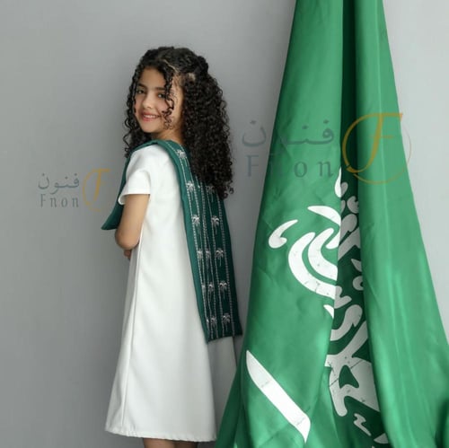 فستان بناتي اليوم الوطني مع شال-متجرفنون