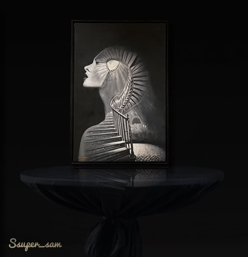 طلب مسبق رسم أي صورة كبير واقعي بورتريه مقاس 60* 9...