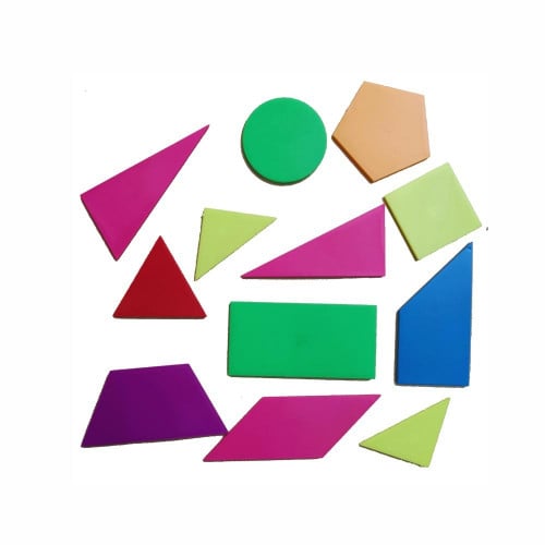 أشكال هندسية كبيرة بلاستيك بمغناطيس 12 قطعة