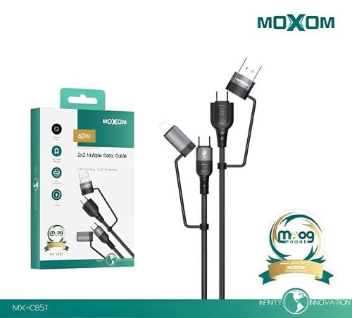 كيبل شحن/بيانات متعدد الرؤس MX-CB51 موكسوم 60W