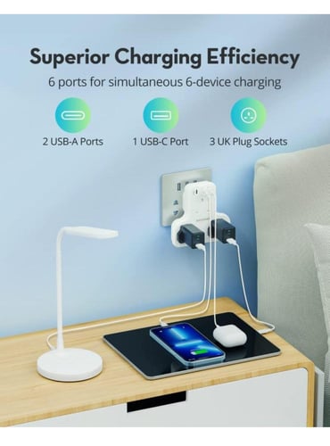 شاحن جداري راف باور بايونير 3 مداخل طاقه ثلاثيه مع...