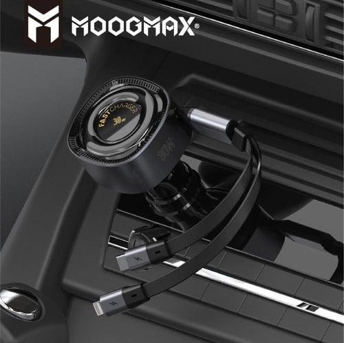 MoogMax شاحن سيارة 2 في 1 30W