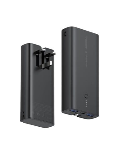 VEGER شاحن متنقل + فيش جداري 2 في 1 10000mAh