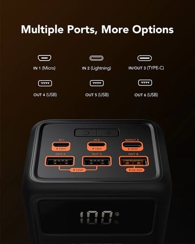 VEGER باور بانك 50000 ملي امبير مع ضوء كشاف