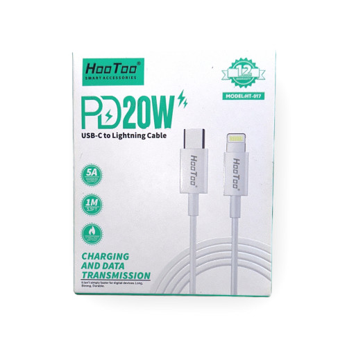 كيبل شحن للايفون تايب سي ربل ابيض ماركة Hoo Too