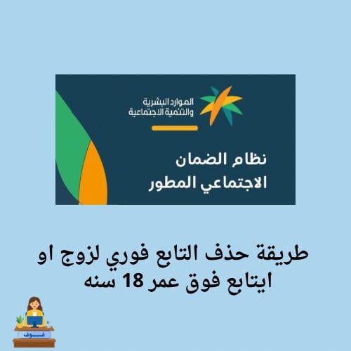 طريقة حذف التابع فوري لزوج او اي تابع فوق عمر18