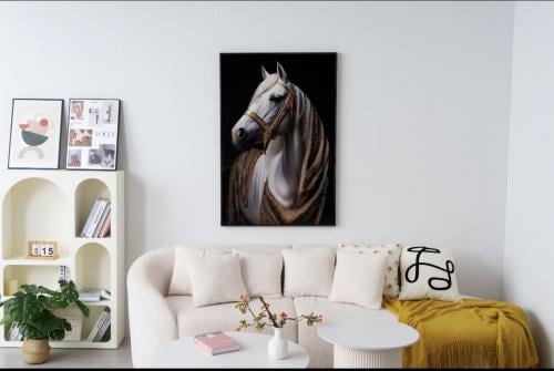 لوحة خيول باضاءه LED80*120