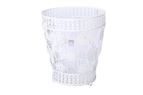 سلة مهملات مع علبة مناديل حديد