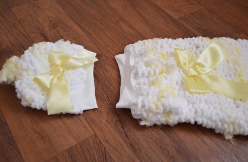 كوفلة مواليد مع قبعة مناسبة لعمر 0-3 اشهر