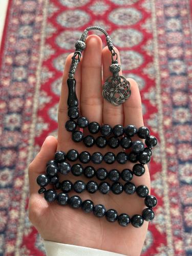 بكلايت كحلي مموج مع طربزونية فضة