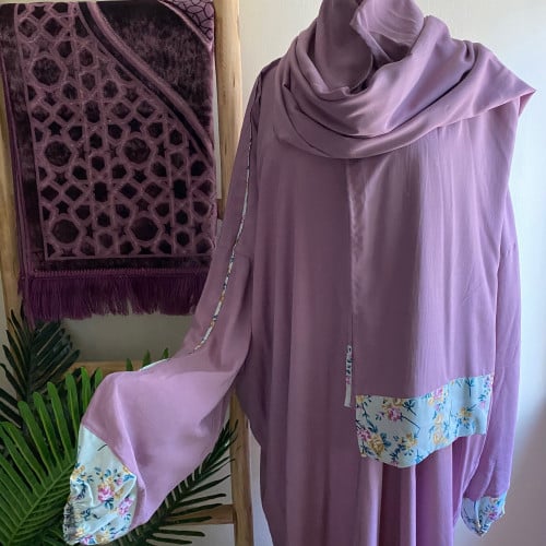 طقم صلاة سحاب مشجر (شرشف صلاة +سجادة)