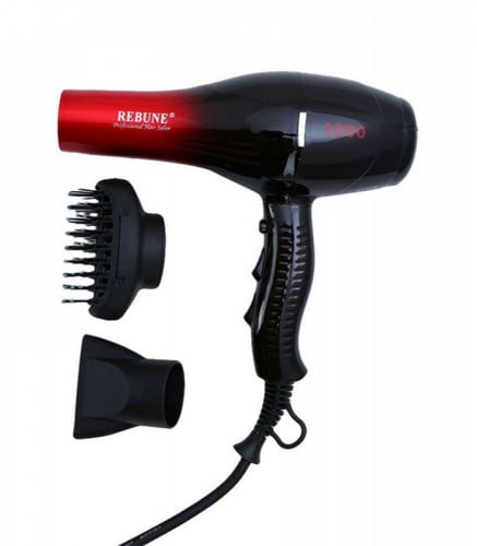 مجفف شعر سلكي من ريبون RE - 2046 اسود و احمر