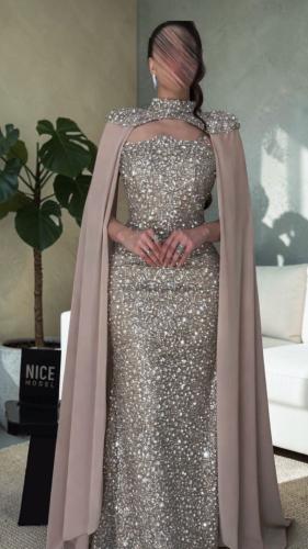 A dress with hand embroidery completely