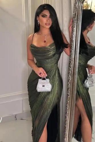 فستان زيتوني كرنكل