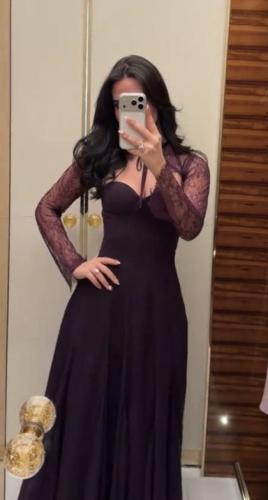 فستان شيفون ودانتيل