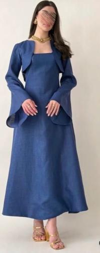 فستان كحلي قطعتين