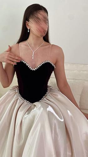 فستان فستان جوخ و ميكادو و كرستال