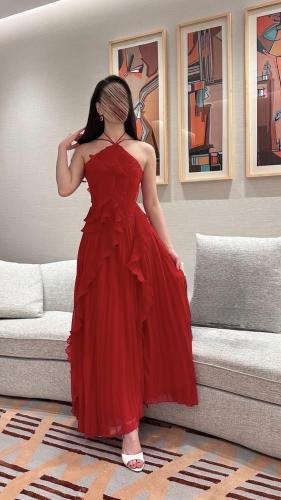 فستان خامه شيفون احمر