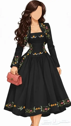 فستان خامه شانتون تطريز خيط