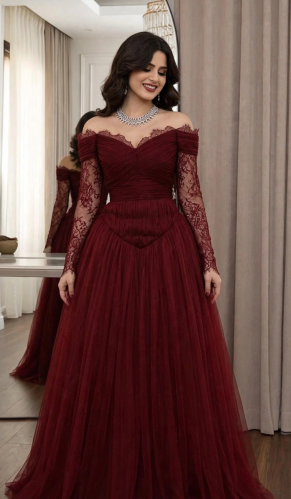French tulle dress with lace