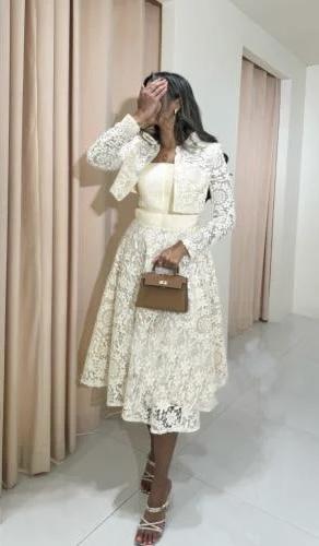 فستان دانتيل قطعتين