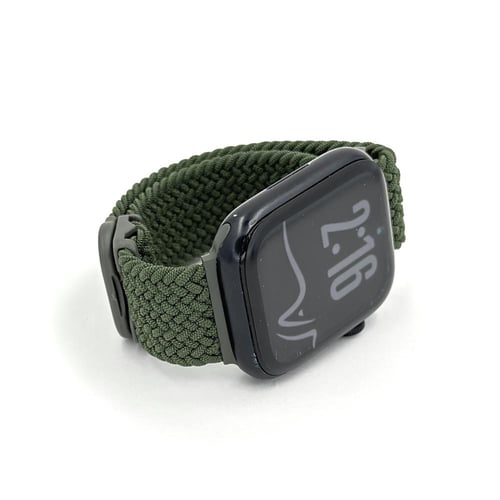 حزام قماش أخضر زيتي للساعة