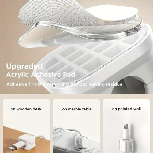 مثبت اسلاك جداري لاصق أبيض