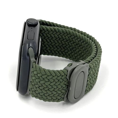 حزام قماش أخضر زيتي للساعة