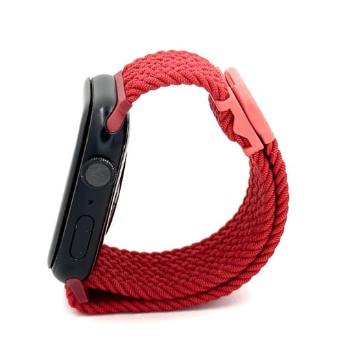 حزام قماش أحمر للساعة