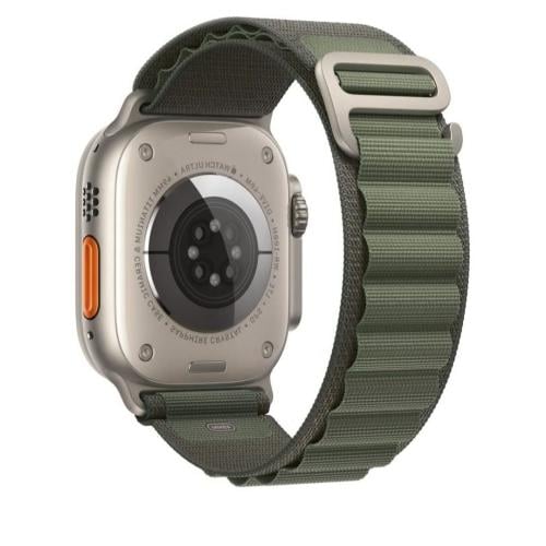 حزام قماش مموج أخضر زيتي للساعة