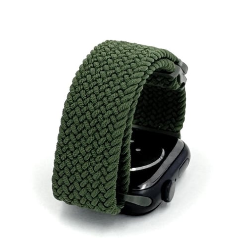 حزام قماش أخضر زيتي للساعة