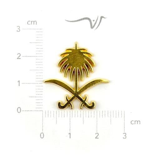 استيكر حديد سيفين ونخلة ذهبي صغير