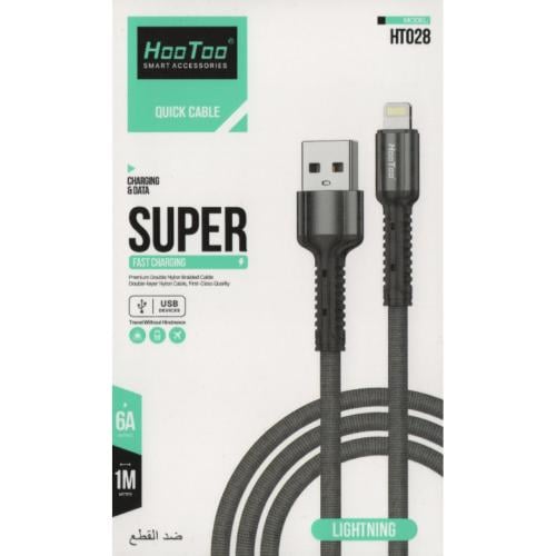 HOOTOO كيبل شحن قماش سريع USB-A إلى لايتنينج
