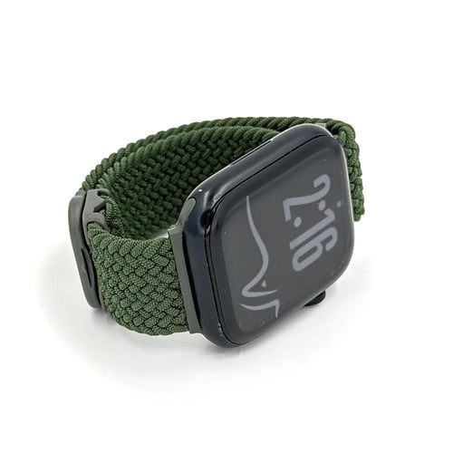 حزام قماش أخضر زيتي للساعة