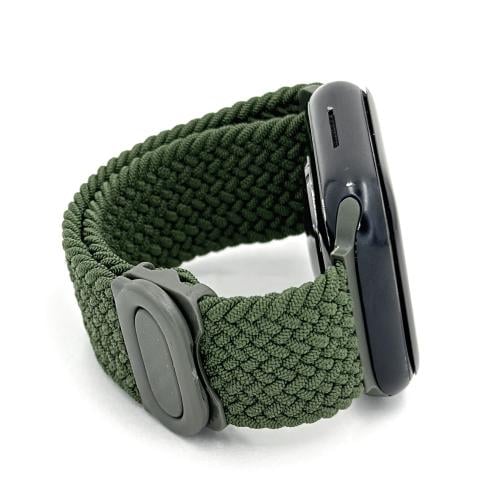 حزام قماش أخضر زيتي للساعة