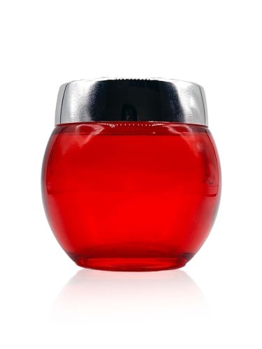 علبة بخور زجاج فارغة بيضاوي احمر