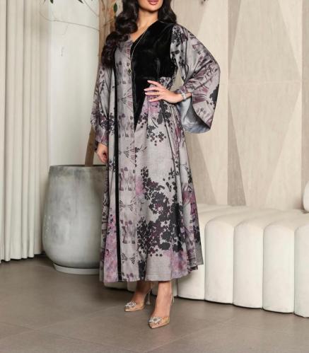 جلابيه بخام الشال مع المخمل