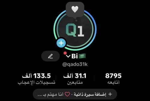 حساب تيك توك 31 الف متابع