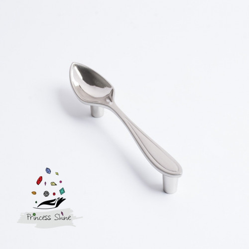 474 - مقبض بشكل ملعقة لون ( فضي انتيك ) - قطعتين