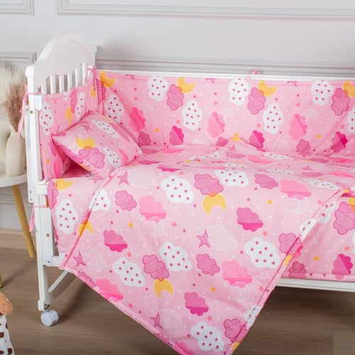 مفرش وحواجز لسرير الطفل 7 قطع