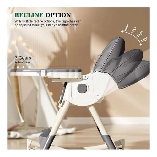 كرسي أطفال قابل للتحول الى هزاز لون رمادي